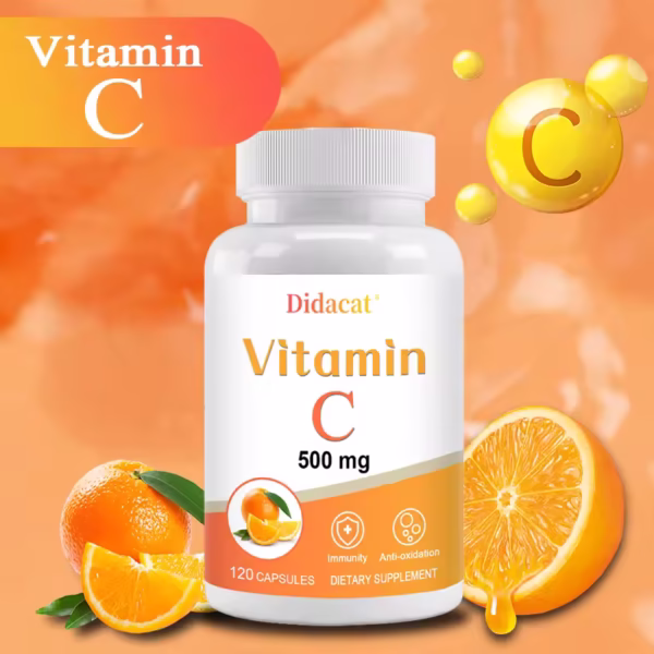 Vitamin C 500 mg, 120 Capsules - High Absorption, Antioxidant Supplement, Immune System and Collagen Supplement, Non-GMO