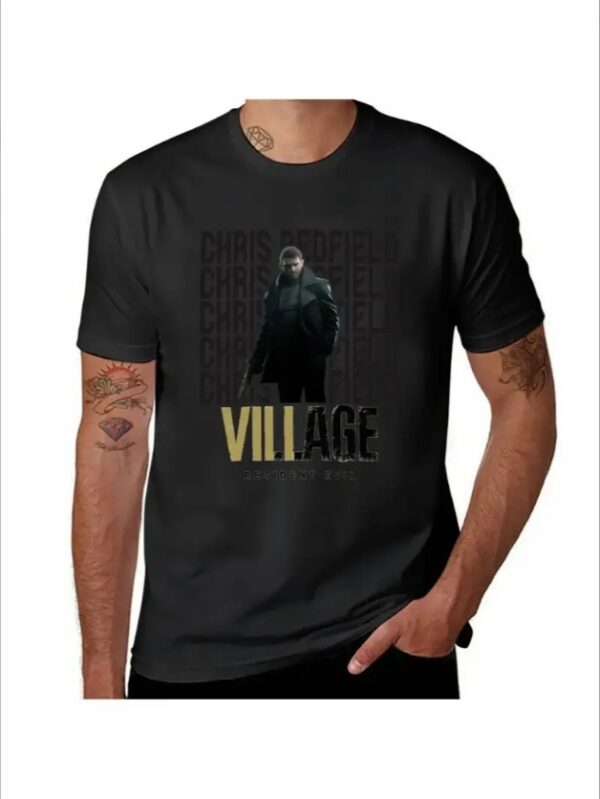 Chris Redfield RE Village T-Shirt Aesthetic Clothes Hippie Clothes Graphics Aesthetic Clothing Mens T Shirts Pack