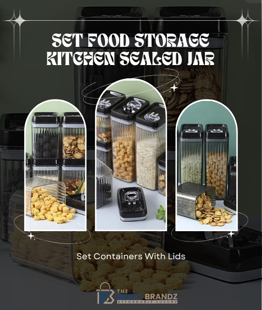 Set Food Storage Kitchen Sealed Jar