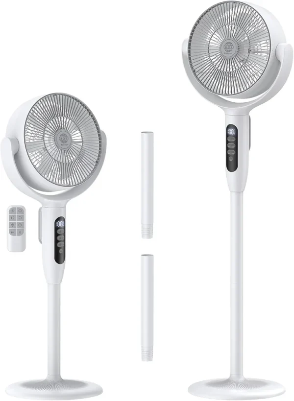 AOY D9 rechargeable cordless standing fan with remote control for home and office cooling