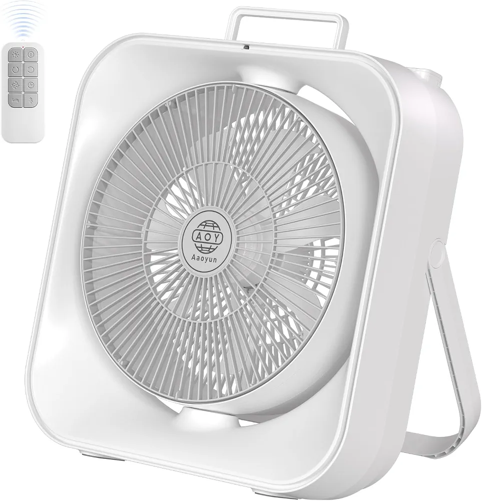 71sq9W7yz5L._AC_UF1000,1000_QL80_FMwebp_ AOY D7 Cordless Rechargeable Table Fan with Remote, 8-Speed Oscillating' - Image 1