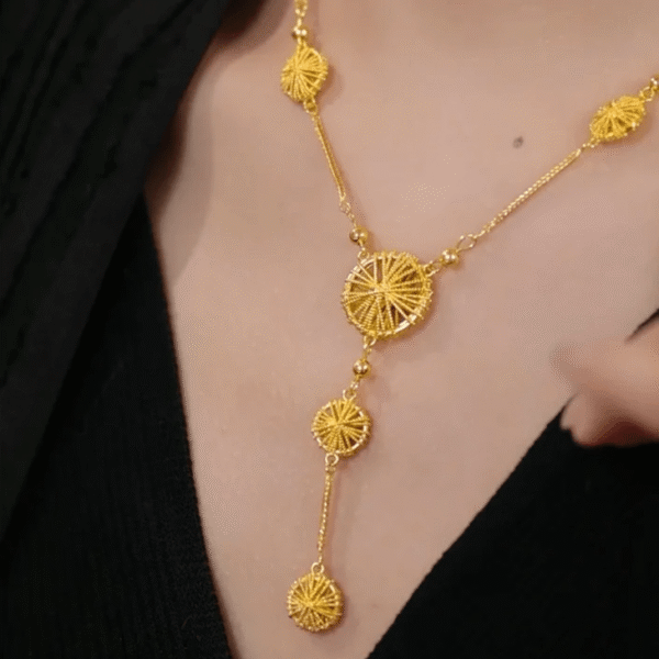 Gold Circle Tassel Necklace | Elegant Fashion Jewelry for Women